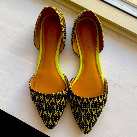 J Crew Graphic Woven d’Orsay flats - Picture 4 of 4